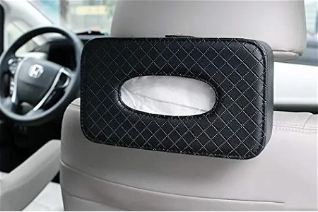 tissue holder on car headrest