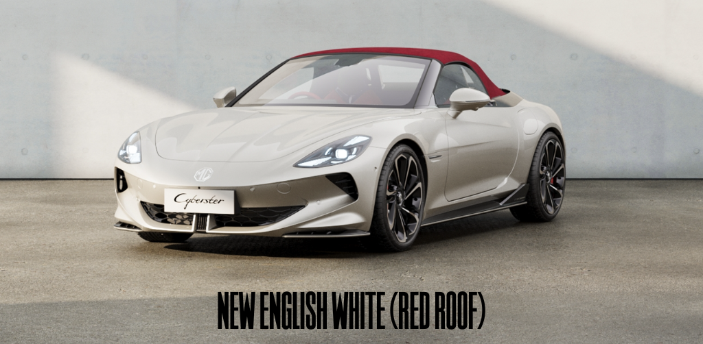 MG Cyberster in New English White Red Roof