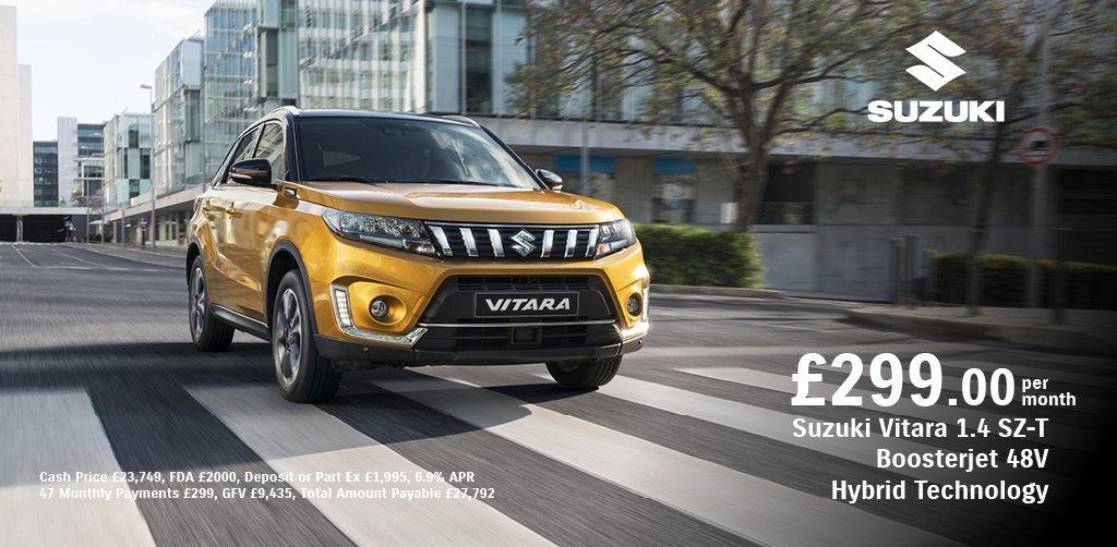 Save £2,000 on the Suzuki Vitara with a Customer Finance Deposit Contribution